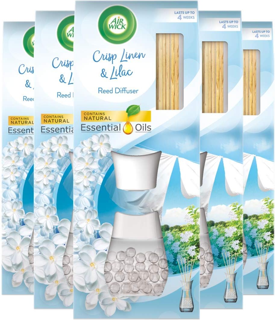 Air Wick Air Freshener Reed Diffuser, Crisp Linen And Lilac, 33 ml