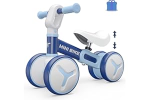 YGJT Baby Balance Bike for 1 Year Old Boys Girls, 12-36 Months Riding Toys Toddler Bike with Adjustable Seat, No Pedal Infant 4 Wheels Bicycle, Baby's First Bike First Birthday Gift Christmas