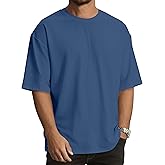 rosemia Oversized Tshirts for Men Crewneck Graphic Tees Basic Short Sleeve Loose Fit Tops