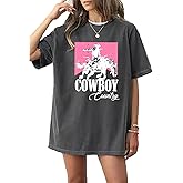Cowboy Country Oversized T-Shirt for Women Western Rodeo Graphic Tee Loose Casual Cowgirls Short Sleeve Shirt Tops