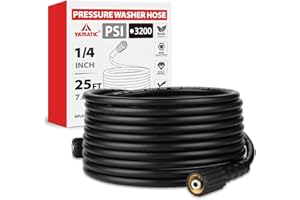 YAMATIC Pressure Washer Hose 25FT 1/4" Kink Resistant M22 Brass Fitting Power Washer Hose Replacement for Ryobi, Troy Bilt, G