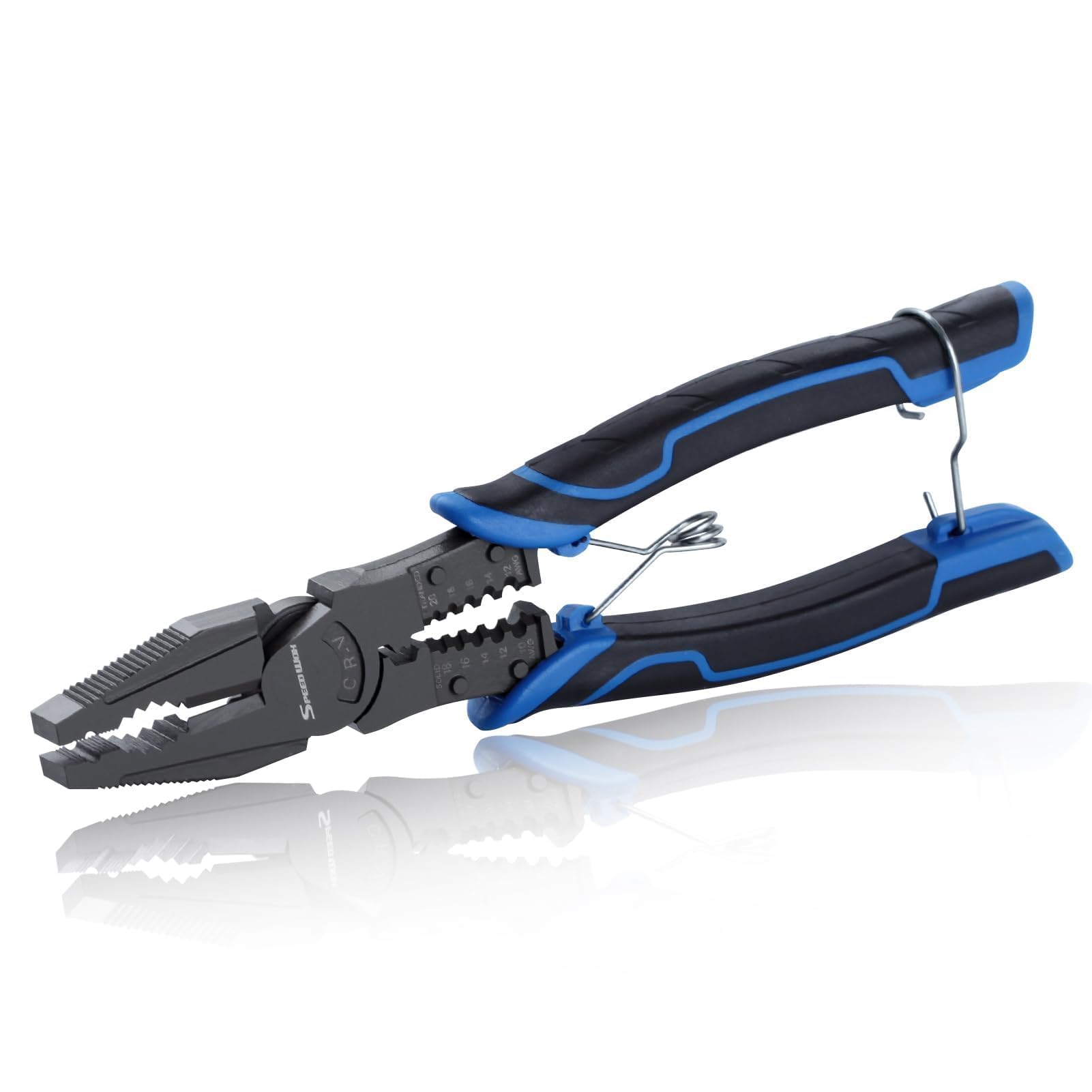SPEEDWOX 9" Linemans Pliers Combination Pliers with Wire Stripper and Crimper Heavy Duty High-Leverage Plier for Crimping Stripping Shearing Screwing Linemans Combination Pliers Screw Remover Pliers
