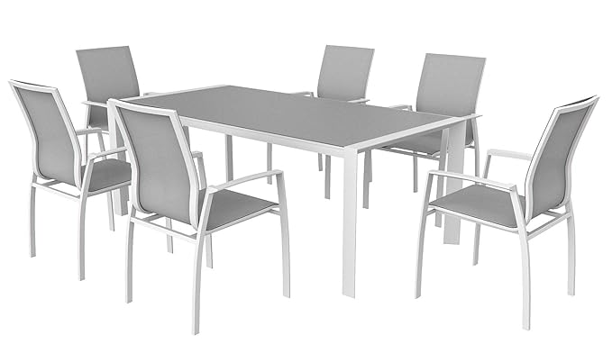 ARTELIA Eden L Gartenmöbel Essgruppe Aluminium Premium Qualität - Luxus Esstisch Set für Garten, Terrasse mit Auszugtisch, Ga