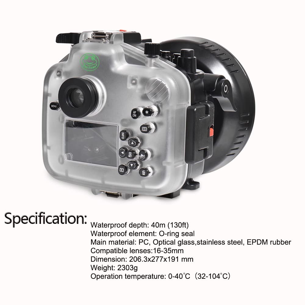 Seafrogs Underwater Housing for Canon EOS R Professional Diving Waterproof Case for Canon EOSR+24-105mm/ 16-35mm/ 24-70mm Lens for Underwater Photography Videography