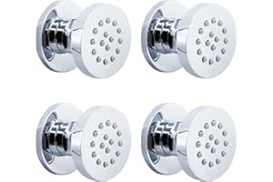 HOMEDEC Showerhead Body Spray Massage Spa Shower Jet in Wall for Bathroom (Dia 2inch, Chrome Finish)