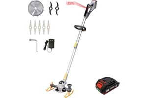 Korunria Weed Wacker/Edger with Battery Indicator, Cordless Weed Wacker with 2.5Ah Battery, Battery Operated Weed Trimmer 3-in-1, 20V Lightweight Edger Lawn Tool (Battery and Charger Included)