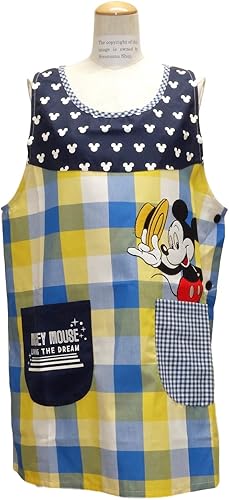 Amazon Co Jp ミッキー サイドボタン キャラクター エプロン ディズニー ネイビー n 保育士エプロン ホビー
