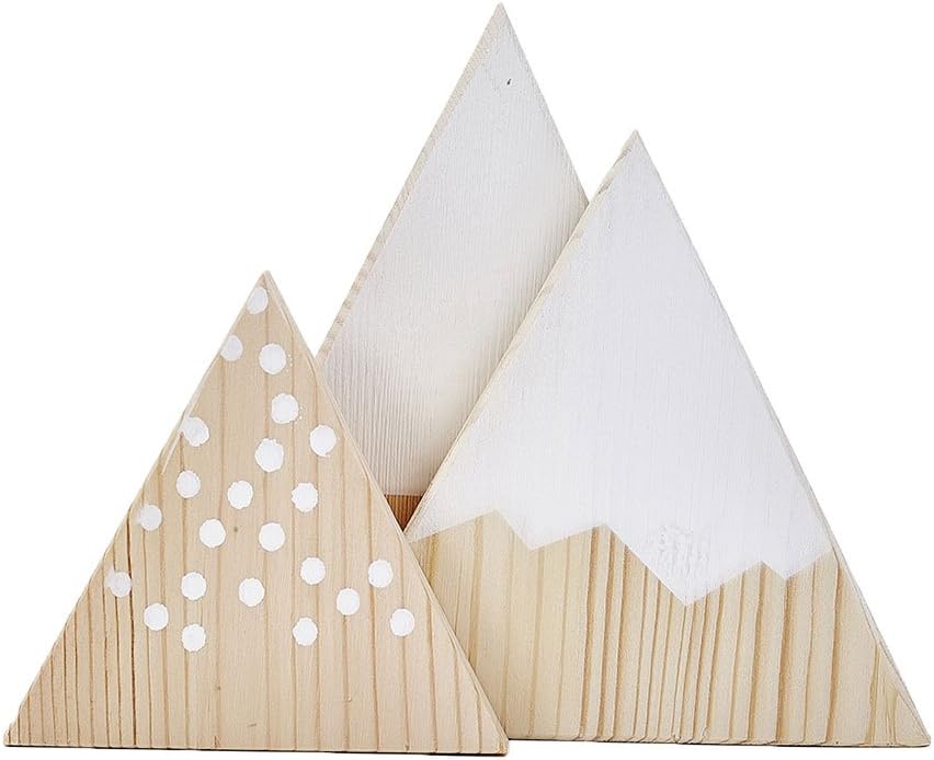 preliked 3Pcs/Set Nordic Mountain Style Triangle Shaped Kids Bedroom Decoration Ornaments (White)