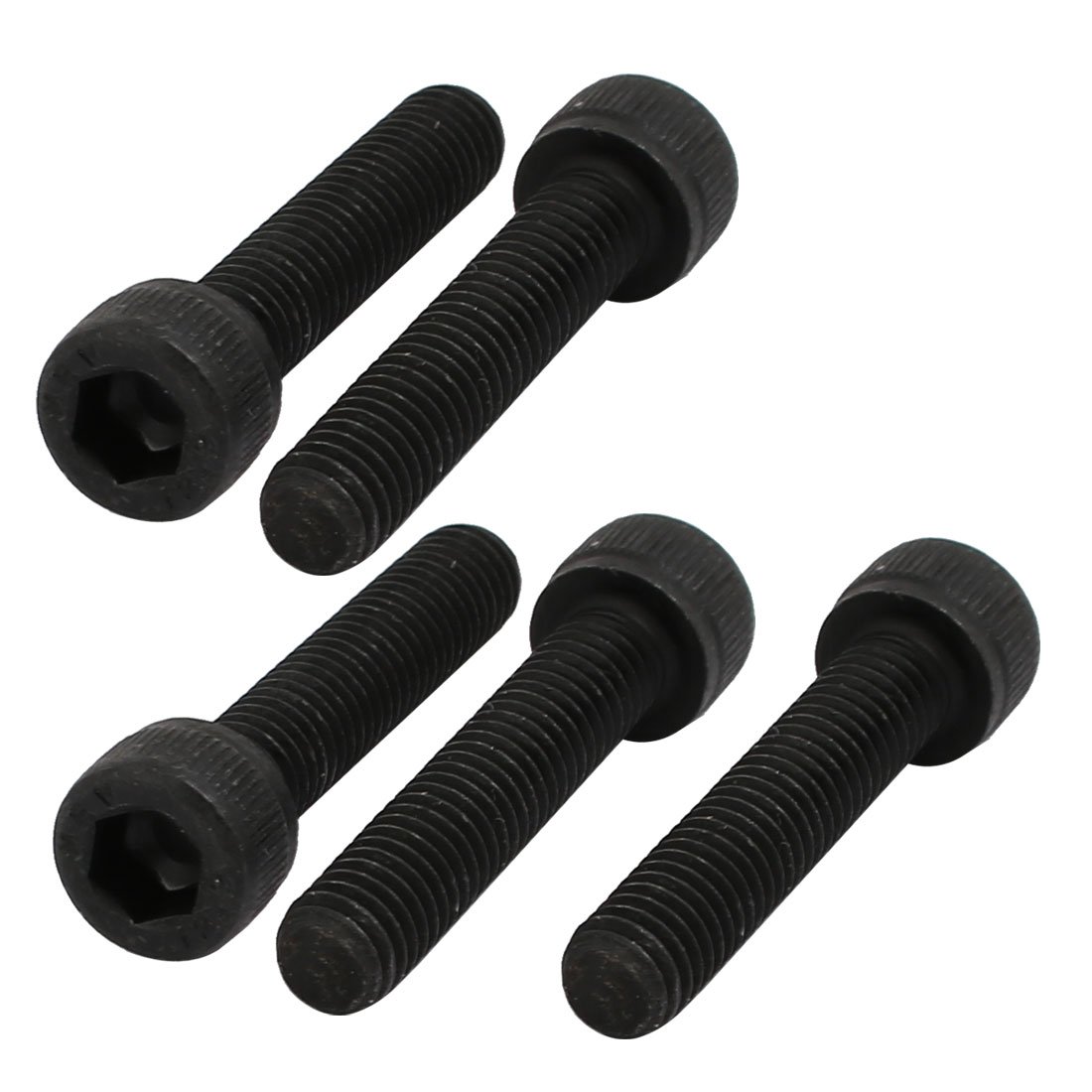 sourcingmap 5pcs M6x30mm 12.9 Grade Hex Socket Cap Left Hand Thread Screw Bolt Black