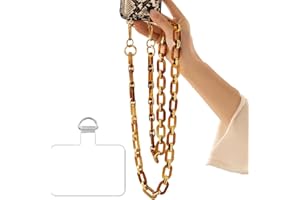Turkalla Phone Crossbody Chain Cell Phone Lanyard,Acrylic Shouder Strap Universal Cellphone Chain Strap with Tether Patches Compatible with Most Phones Bag Purse