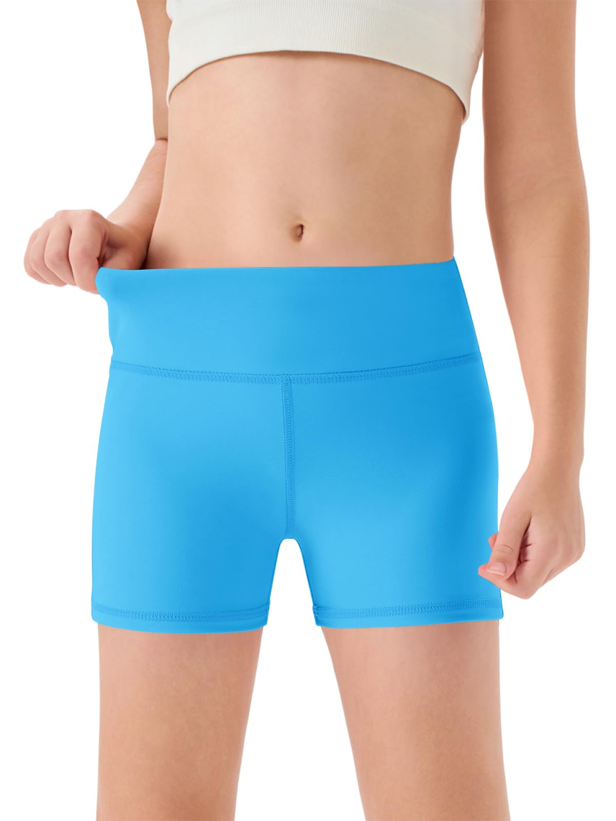 Haloumoning Girls Athletic Shorts Kids High Waisted