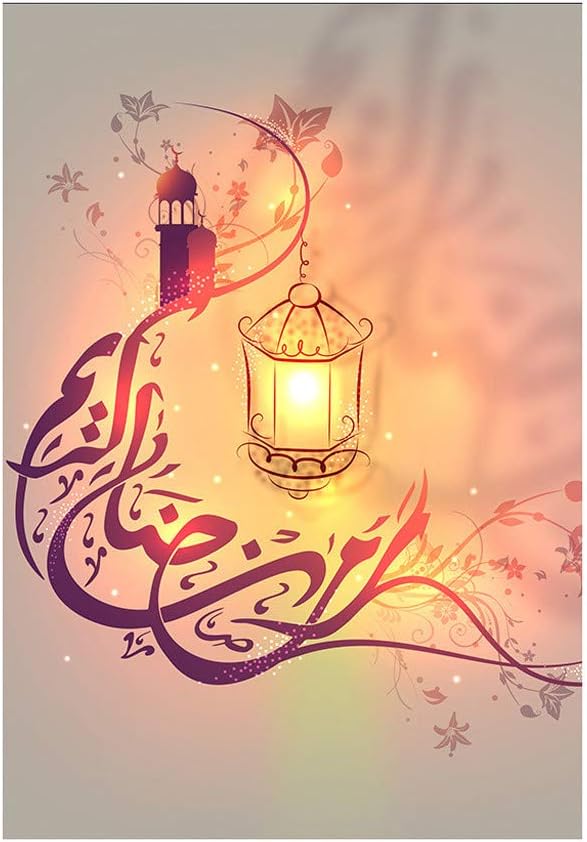 XLGX Square Muslim Ramadan Festival Moon Castle Halal Style Decoration Translucidus Tarpaulin Painting (D)