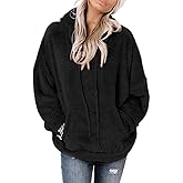 Ezbelle Women's Long Sleeve Sherpa Pullover Fuzzy Fleece Sweatshirt Casual Loose Fuzzy Hoodies with Pockets
