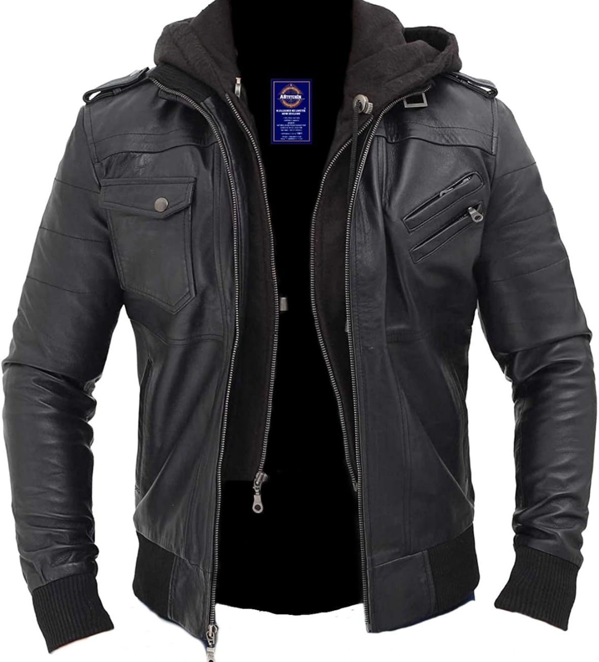 Fashion Men’s Real Leather JacketGenuine New Zealand Lambskin Leather