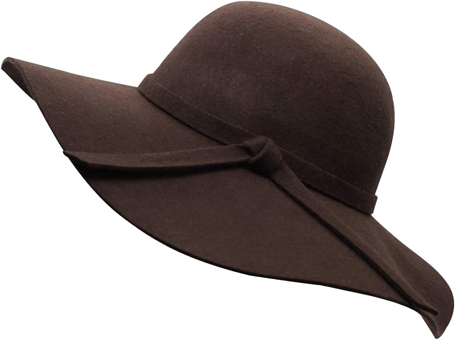 Bienvenu Women's Elegant Solid Color Woolen Floppy Hat Coffee at  Women’s Clothing store