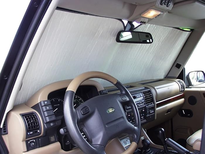 HeatShield The Original Auto Sunshade, Custom-Fit for Land Rover Discovery SUV 1999, 2000, 2001, 2002, 2003, 2004, Silver Series