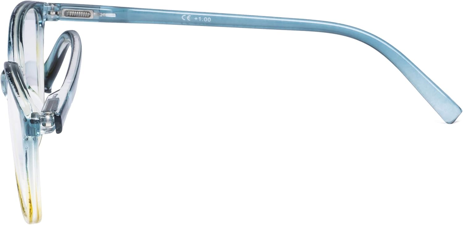 CessBlu Ladies Reading Glasses 5 works Oversize Reader Eyeglasses for Women Reading Cat-eye Design with Spring Hinge +2.75 - Image 4