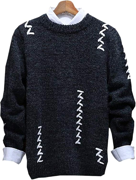 Amazon トップス セーター メンズ トレーナー 冬服 おしゃれ 丸首 上品 綿 快適な 柔らかく かっこいい 紳士風 ファッション 長袖トップス 801 Hei L セーター 通販