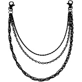 NIIIYTYB Gothic Black Purse Chain Belt for Women Matte Waist Belt Chains and Wallet Strap Accessories 3 Chain for Goth Grunge Pants Western Style Jewelry