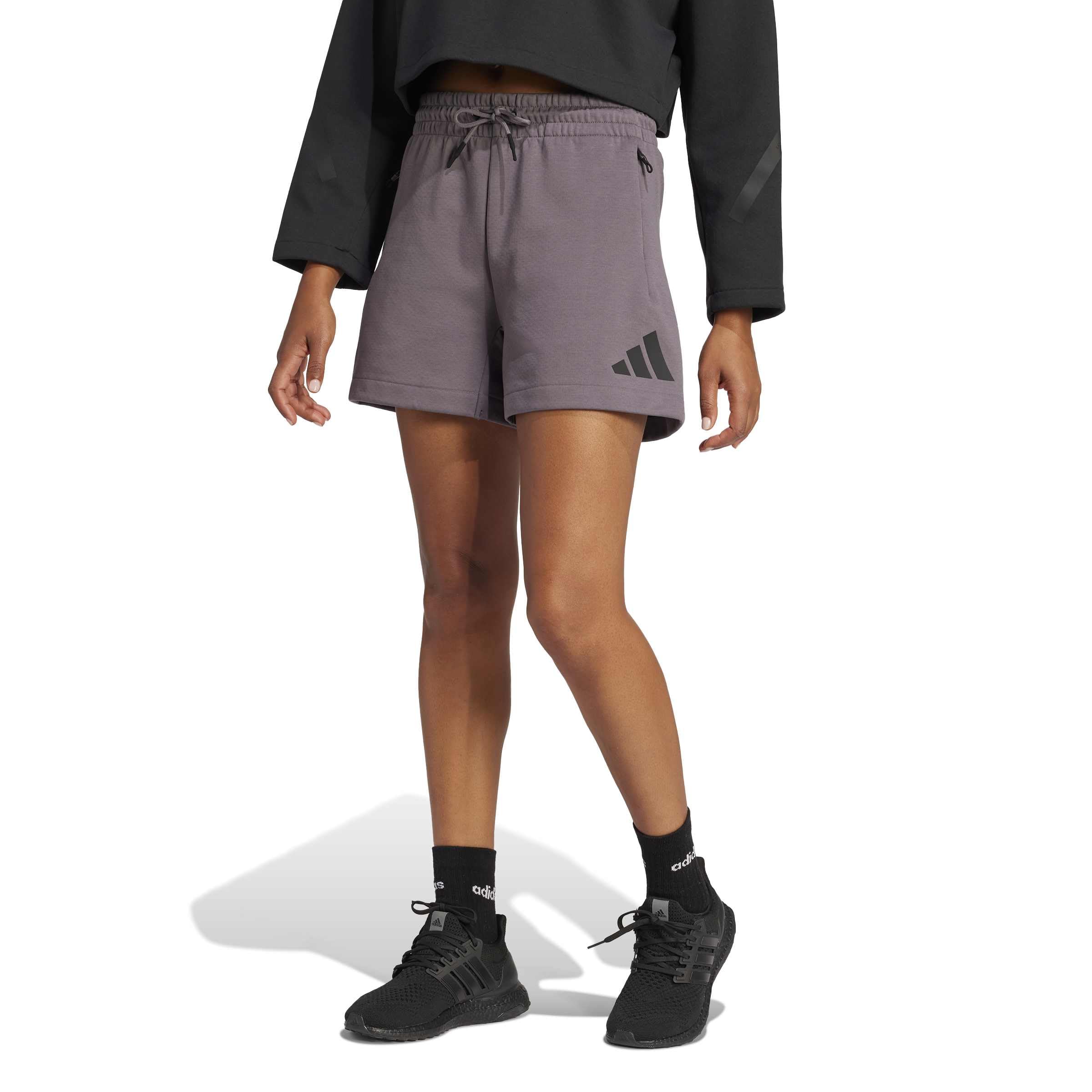 Adidas Women’s Z.N.E. Sportswear Shorts, Grey Strata, XX-Small