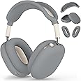 Silicone Case Cover for AirPods Max, Ear Pad Case Cover/Ear Cups Cover/Headband Cover for AirPods Max Headphones, Accessories Soft Silicone Protector for Apple AirPod Max New USB-C (2024) (Gray)