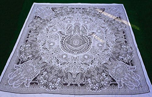 Mandala Tapestry Queen Size Boho Chic Home Decor Wall Art Bed Sheet Fatima Hamsa Hand Indian Throw 84 x 90 Inches