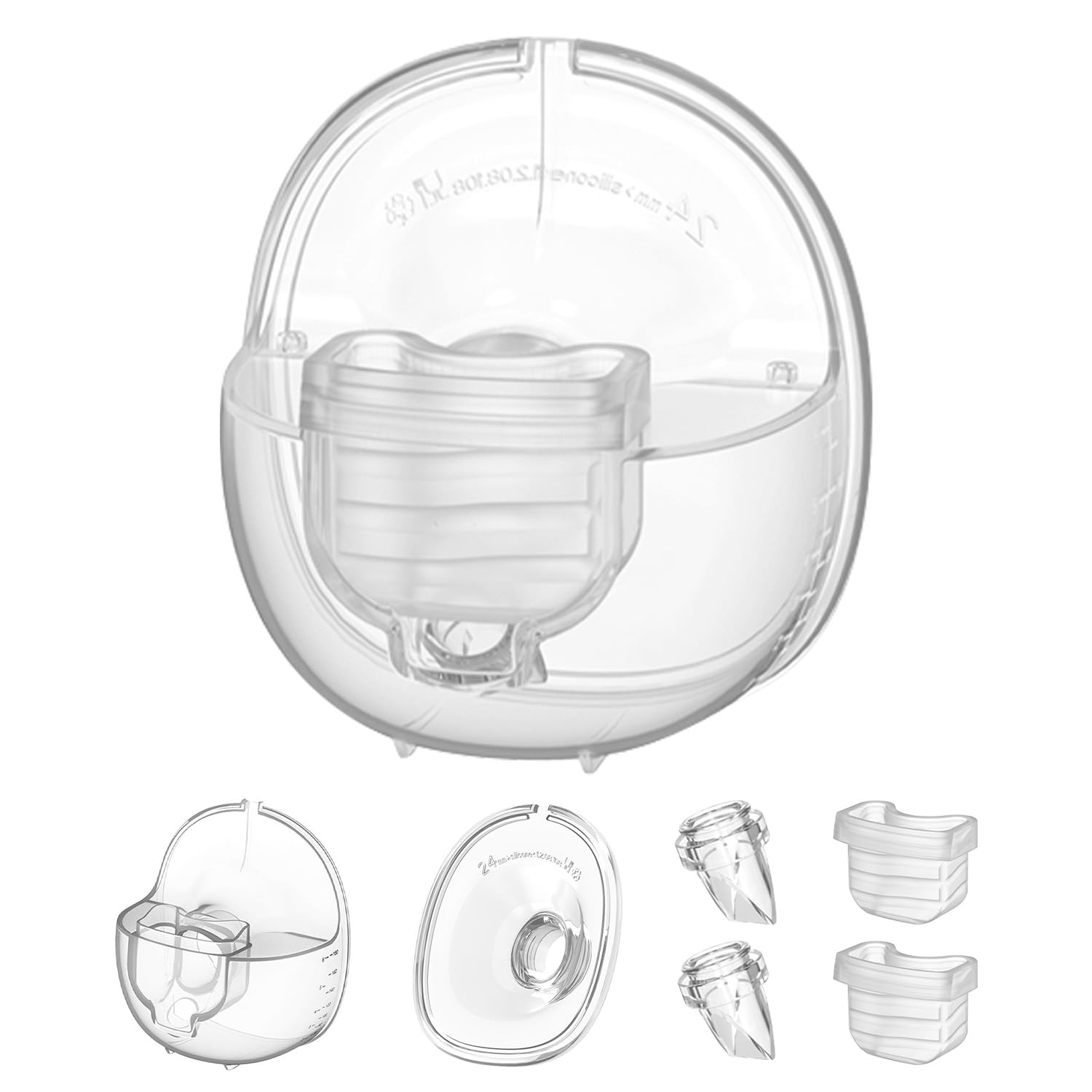 Photo 1 of Wearable Breast Pump Replacement Parts Compatible with MOMMED S21 S18 Wearable Breast Pump, Include Duckbill Valve, Silicone Diaphragm, 24mm Flange, Milk Collector Cup