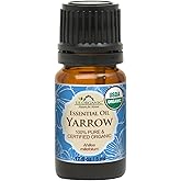 US Organic 100% Pure Yarrow Essential Oil, USDA Certified Organic, Steam Distilled, Achillea Millefolium, Therapeutic Grade, Calming & Soothing, Skin Care & Aromatherapy, Sourced from Bulgaria (5 ml)