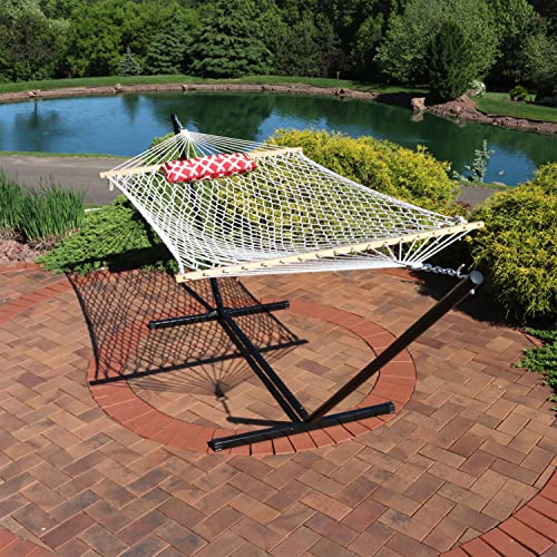 Sunnydaze Rope Hammock with Stand Combo 275Pound Capacity Includes