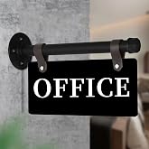 Hqvbvc Modern Office Sign 11" x 6" Double-Sided Wall-Mounted Office Door Sign For Business UV Printed Indoor/Outdoor Pre-Drilled Holes with Metal Rod