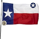 DANF Texas Flag 3x5 ft: Longest Lasting Heavy Duty TX State Flag Made from Nylon, Brass Grommets, Embroidered Star, Sewn Stripes, UV Protection Perfect for Outdoors!