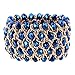 Kaymen Jewelry Luxury Gold Plated Cross Chians and Crystal Stone Knit Exaggerated Bangles Bracelets for Women 5 Colors