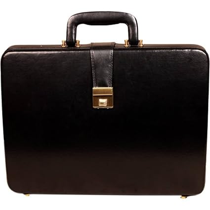 Zordan Unisex Black Leather Briefcase Bag Cum File Bag