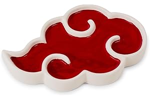 UKONIC Naruto Shippuden Akatsuki Red Cloud Ceramic Trinket Tray | Storage Dish Organizer for Jewelry, Accessories, Keys, Small Mementos and Valuables