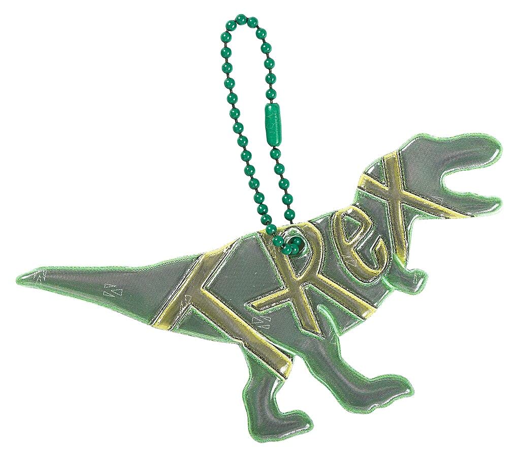 Moses. Glimmis Reflector T-Rex - Double-Sided Reflective Safety Pendant in Dino Design, Green