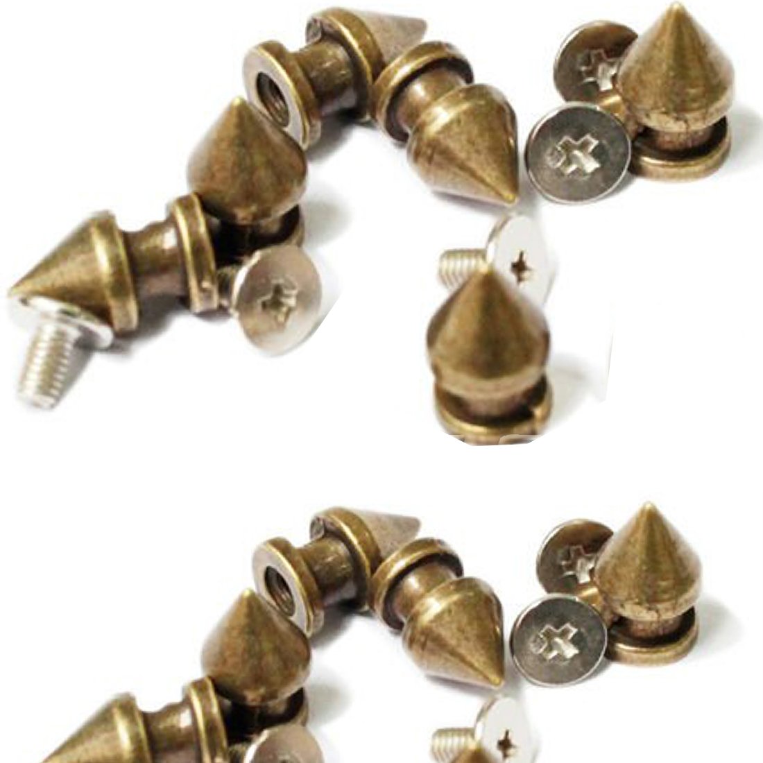 RUBYCA 12MM 500 Sets Metal Tree Spikes and Studs Metallic Screw-Back for DIY Leather-craft Bronze Color