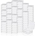 Soaoo 300 Pcs Small Plastic Bead Storage Containers for Organizing with Hinged Lid Transparent Clear Craft Supply Box for DIY Art Craft Accessory, Jewelry, Game Pieces(1.77 x 1.77 x 0.75 Inches)