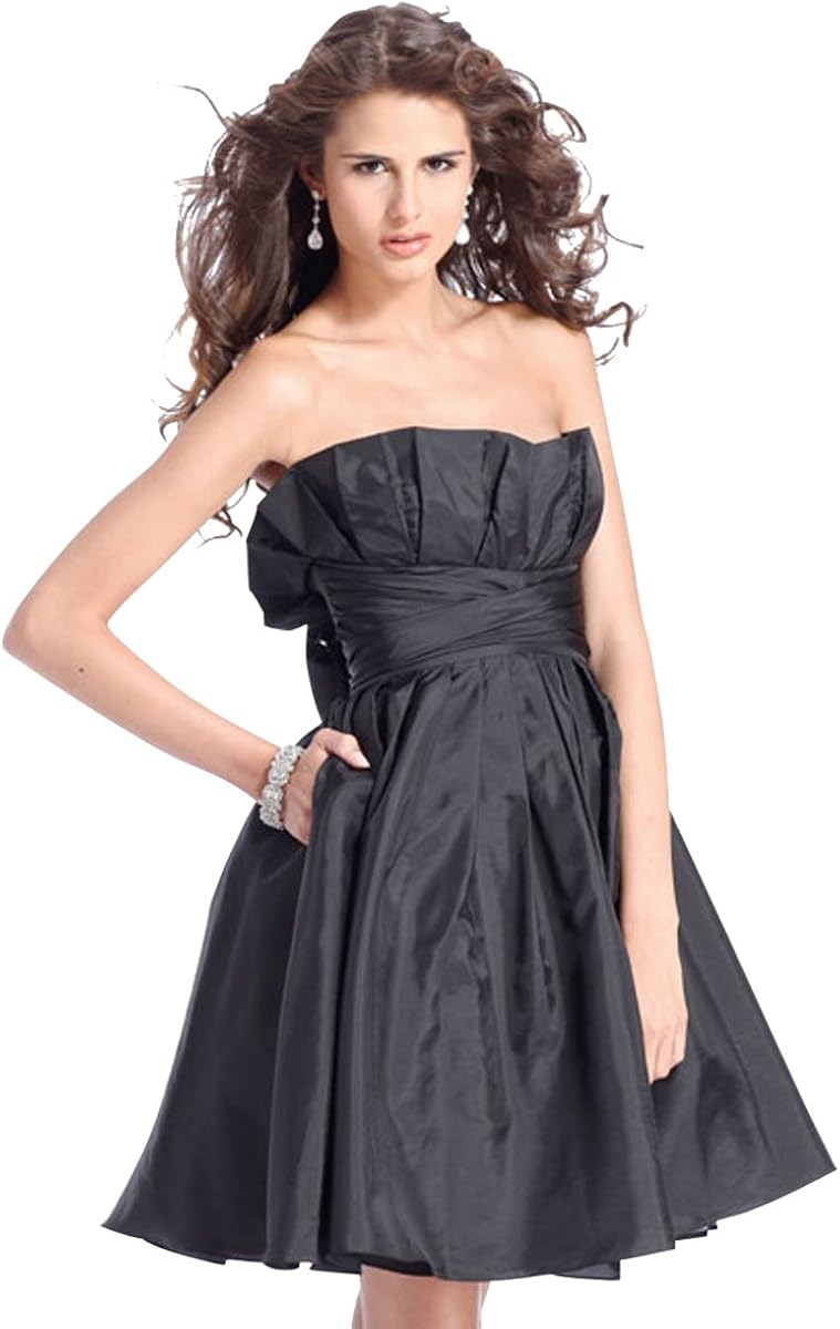 black strapless dress short