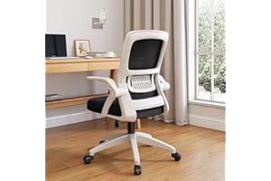 WXJHL Home Office Chair Ergonomic Breathable Mesh Chair High Back with Adjustable Height Swivel with Flip-Up Arms and Lumbar Support