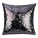 Merrycolor The Office Sequin Pillow Cover Dwight Schrute Magic Reversible Mermaid Throw Pillow Cover for Couch Decorative Cushion Cover Gifts 16 x 16 Inches (D Black)