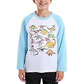 Cudtum Girls Raglan Long Sleeve Shirts Kids Boys Dinosaur T Shirts Insect Graphic Tees Toddler Spring Clothes Baseball Shirt