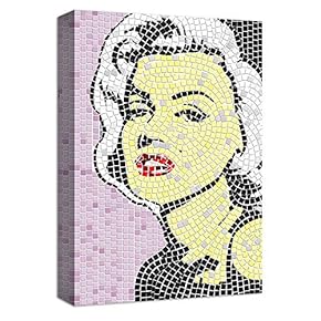 Canvas Wall Art Abstract Mosaic Collage Painting Artwork for Home Prints Framed - 12x18 inches