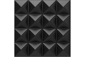 TroyStudio Acoustic Sound Diffuser Panels, 12 X 12 X 1 inches 8 Pcs PVC Plastic Wall Panel, Recording Studio Acoustical Treat