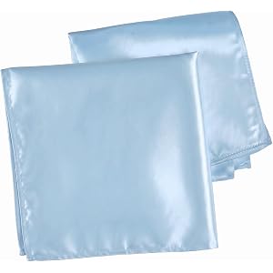 2 Pcs Blue Pocket Squares for Men, Satin Solid Color Handkerchiefs for Men | Smooth Glossy Formal Pocket Square, Elegant Suit