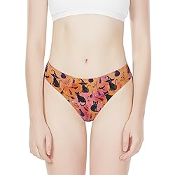 Coloranimal Halloween Black Cat Seamless Thongs