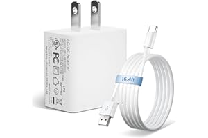 UL 5V 2A 10W USB Portable Wall Charger with 16.4FT/5M USB C Cable, AC DC Adapter Universal Travel Plug, Power Supply for Secu