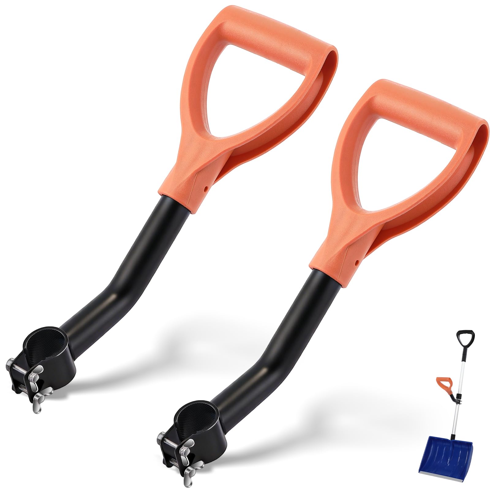 Photo 1 of 2 Pack Upgraded Snow Shovel Handle, 11.7" Adjustable Shovel Handle Extension Reduces Bending, Ergonomic Attachment with Anti-Slip Grip for Winter Snow Removal,Weed Eater, Lawn Trimmer