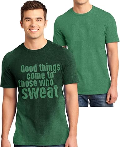 Camiseta de entrenamiento para hombres con tecnología activada por el sudor y mensaje inspirador oculto Good Things Come to Those Who Sweat: Amazon.es: Ropa y accesorios