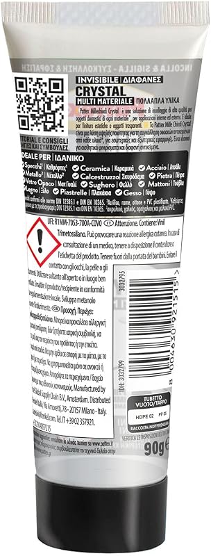 Millechiodi Crystal, Adesivo sigillante per vetri e specchi, 90 g