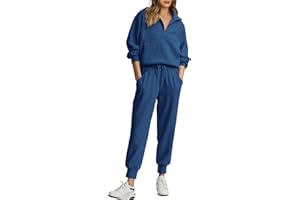 BTFBM Women's 2 Piece Tracksuit Fall Outfits 2024 Long Sleeve Half Zip Sweatshirt Sweatpants Lounge Set Sweatsuits